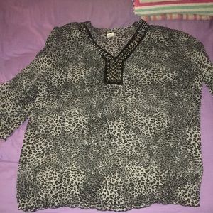 Brown and Cream Print Shirt